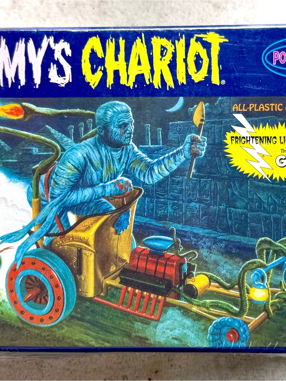 Kids Toy - Blue and Gold Mummy Chariot Model Kit